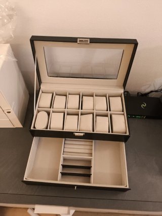 Portagioie Custodia Orologi Nera Beige