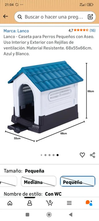Caseta para Perro Pequeño y mediano ñ.