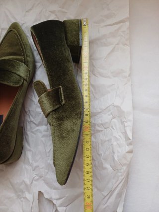 Mocassini in velluto verde oliva
