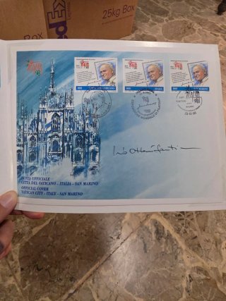 Cartella Filatelica Italia 98 Autografata Fantini