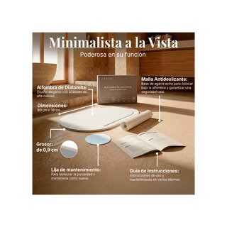 Alfombra Baño Diatomita Secado Rápido Antimoho