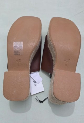 Sandalias H&M Plataforma Beige/Marrón Talla 39