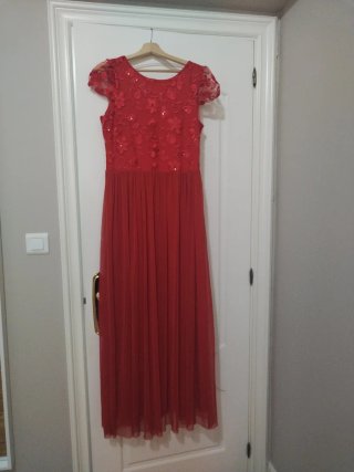 Vestido fiesta rojo largo