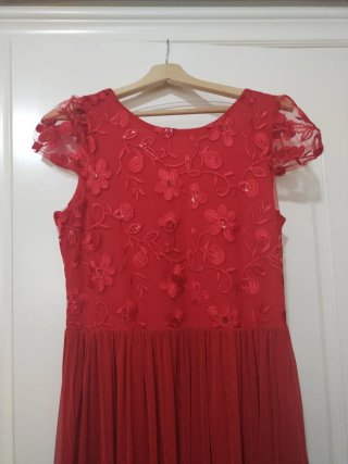 Vestido fiesta rojo largo