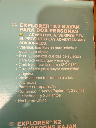 Alquiler kayak hinchable 2 personas