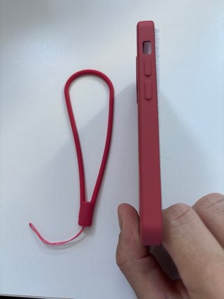 Custodia iPhone 13 mini rossa con cordino