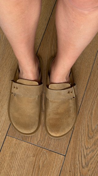Zuecos Zara Marrones con Detalles Dorados