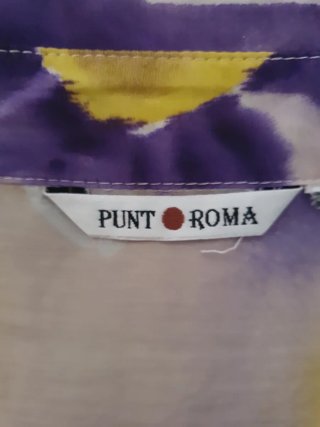 Blusa Punto Roma, floral de seda,  Talla L