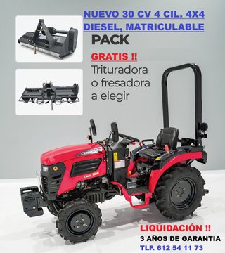 TRACTOR AGRÍCOLA NUEVO MATRICULABLE 30-50 CV 4X4