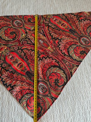 Pañuelo bandana paisley negro rojo dorado nuevo