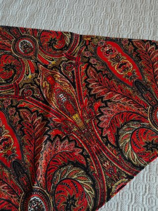 Pañuelo bandana paisley negro rojo dorado nuevo