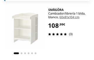 Cambiador IKEA smagoda Blanco y Gris