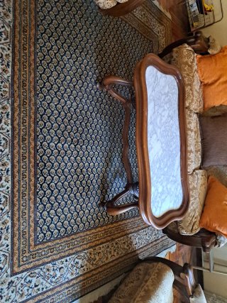 Mesa baja de salón mármol y madera