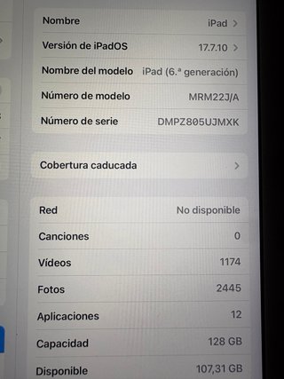 iPad 6ª Gen Wifi+Celular 128GB Oro