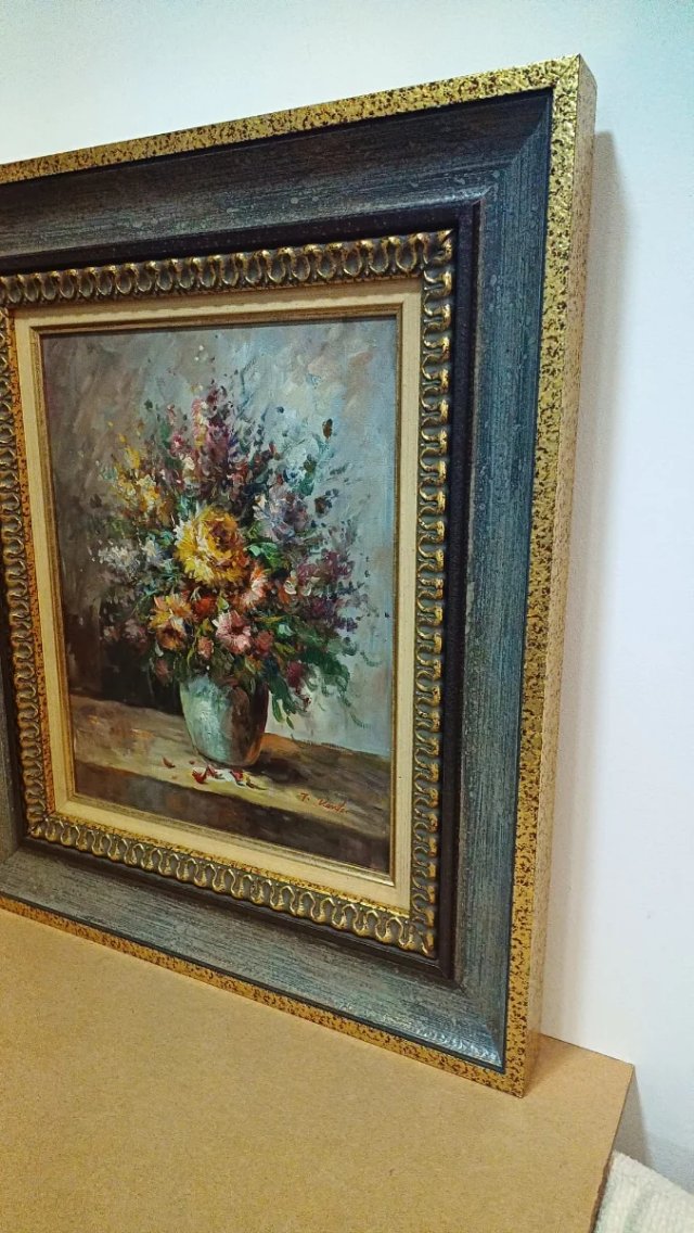 Cuadro floral firmado T. DENVER