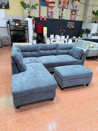 Sofá rinconera 7 plazas gris