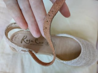Alpargatas cuña Rosa Cano Beige/Oro