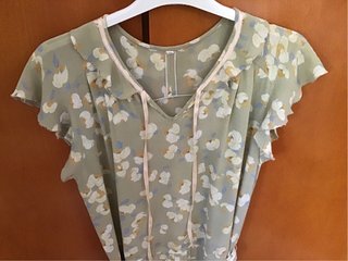 Vestido vintage verde floral