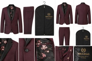 Traje granate MIGUELO chaqueta y pantalón