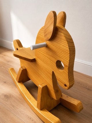Caballito balancín madera artesanal