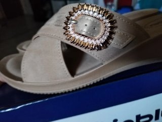 Ciabatte eleganti Inblu donna beige oro
