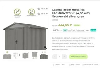Caseta Jardín Metálica 240x168x220cm KIOSCO