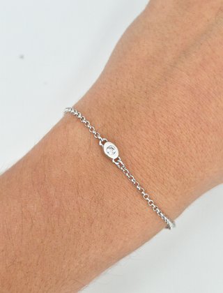 049-05-00361 Pulsera Oro Blanco 18K con Circonitas