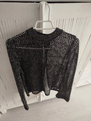 Jersey ZARA calado negro espalda abierta T.S