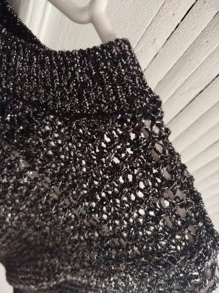 Jersey ZARA calado negro espalda abierta T.S