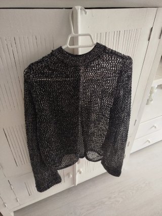 Jersey ZARA calado negro espalda abierta T.S