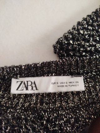 Jersey ZARA calado negro espalda abierta T.S