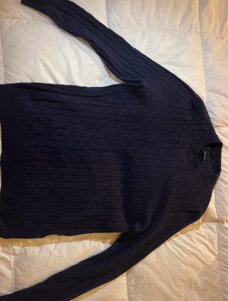 Jersey azul de punto trenzado