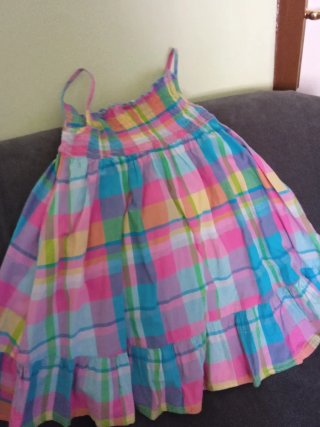 Vestido playero cuadros niña