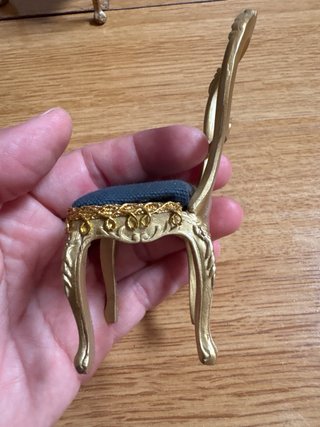 Conjunto Muebles Casa Muñecas Oro y Azul