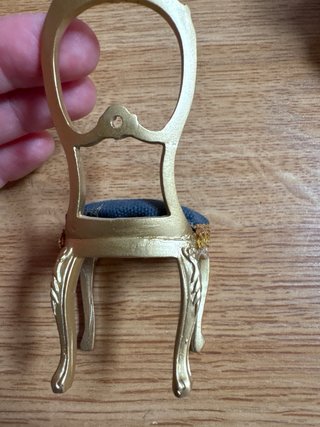 Conjunto Muebles Casa Muñecas Oro y Azul