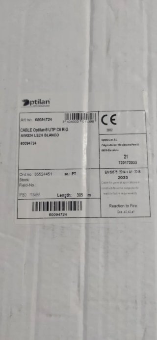Cable UTP Cat6 Caja 305m Sin Abrir
