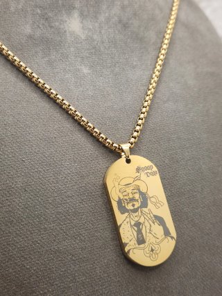 Medalla Snoop Dogg Acero Quirúrgico Chapado Oro