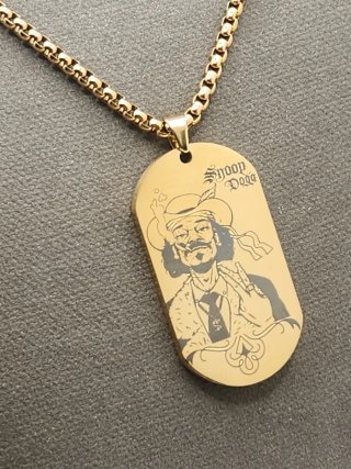 Medalla Snoop Dogg Acero Quirúrgico Chapado Oro
