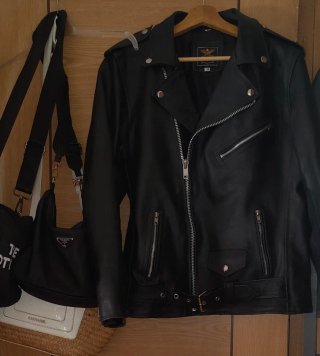 Chaqueta Biker Cuero Auténtico Hombre M