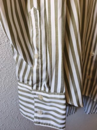 Camisa Zara Rayas Verde y Blanca Talla XL