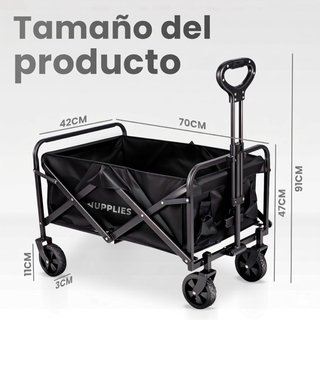 Carro plegable con ruedas