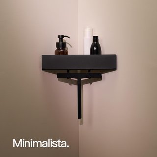 Estante de ducha negro sin taladro