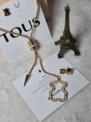 Conjunto Tous Collar y Pendientes Oso Dorado