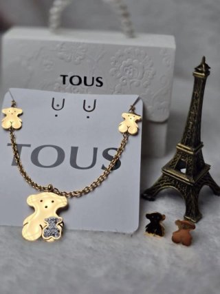 Conjunto Tous Collar y Pendientes Oso Dorado