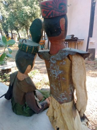 Pareja marionetas antiguas artesanales
