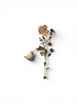 Lámpara Pie Hierro Forjado Vintage Flores