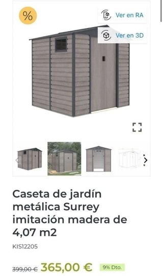 Caseta de jardín metálica Surrey de 4.07 m2