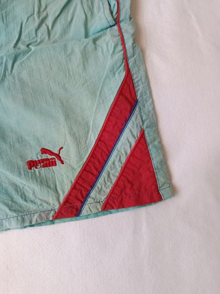 Bañador Puma Vintage Azul Claro y Rojo Talla S