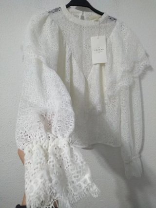 Blusa Sezane Encaje Blanca