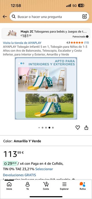 Tobogán Infantil AIYAPLAY 5 en 1